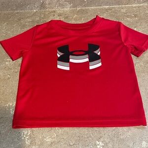 Under Armour Size 24 Months Kids Red Short Sleeve Tee